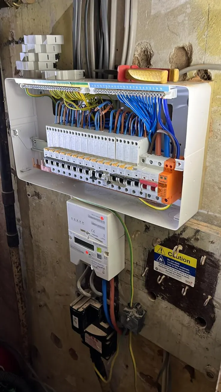 New consumer unit with dressed cables