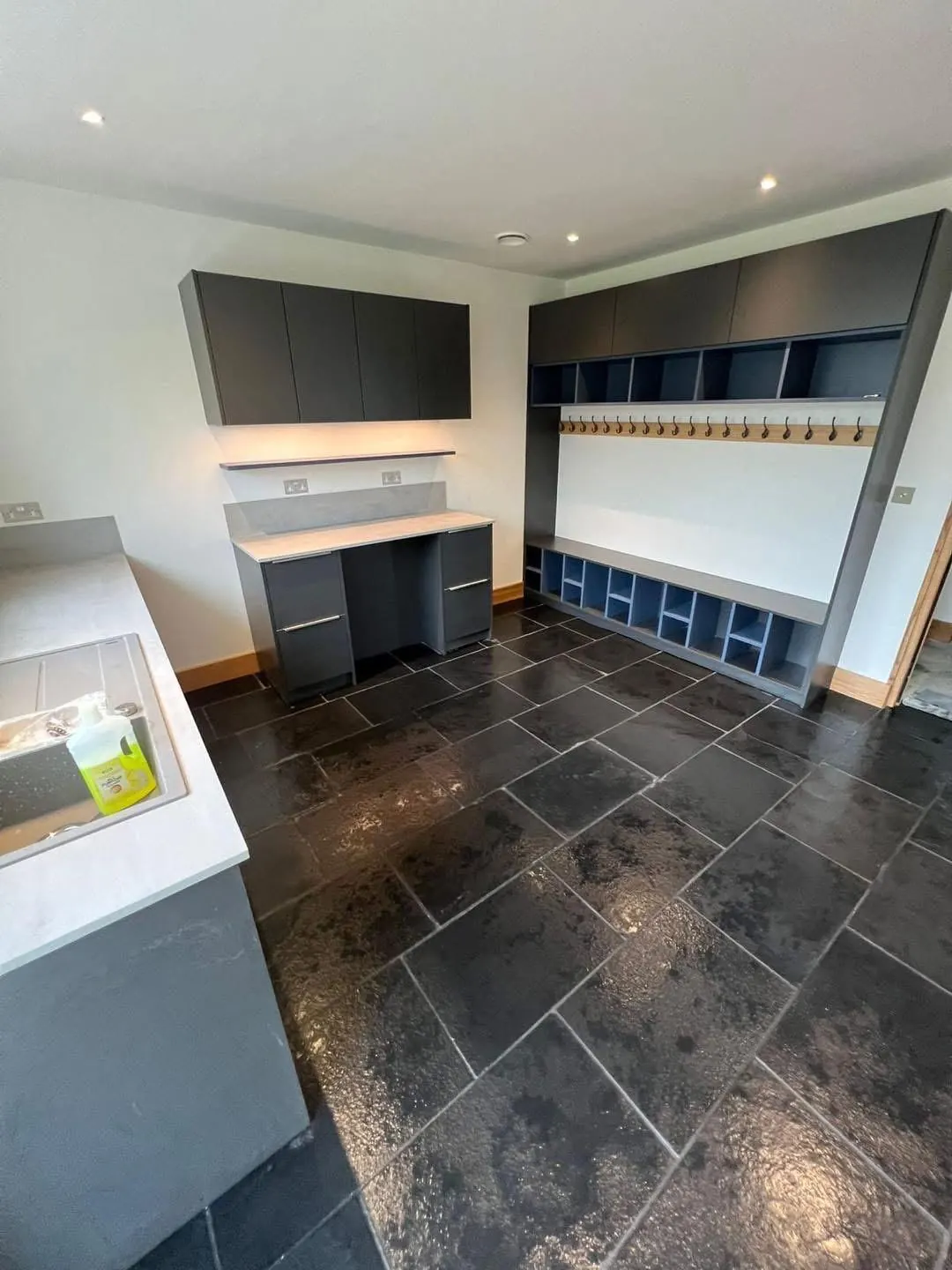Boot room with downlights
